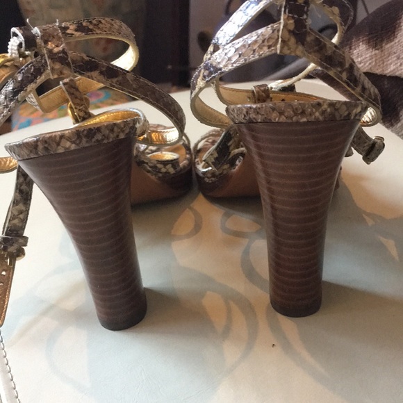 Snake embossed leather Coach sandal - Picture 2 of 4